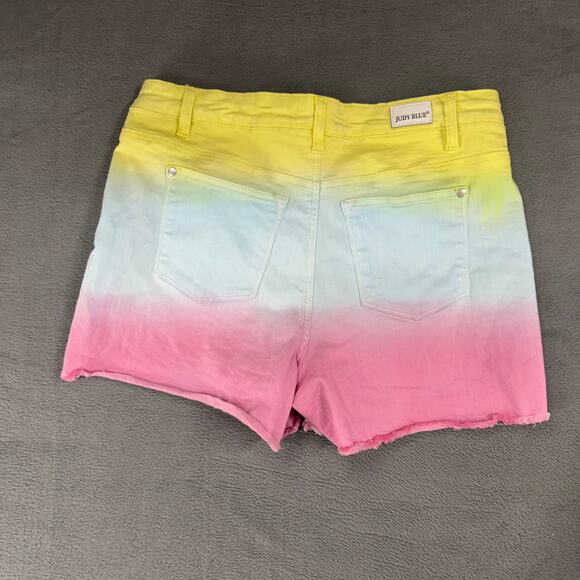 Judy Blue Denim Jean Shorts Womens Multicolor‎ Tie Dye High Waist Cut Off XL - Picture 4 of 9